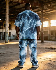Big & Tall Men's Perspective Lamb Skeleton Bramble Crown Printed T-Shirt Pants Set