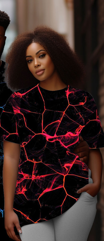 Couple Plus Size Thunder Graphic Round Neck Short Sleeve T-Shirt