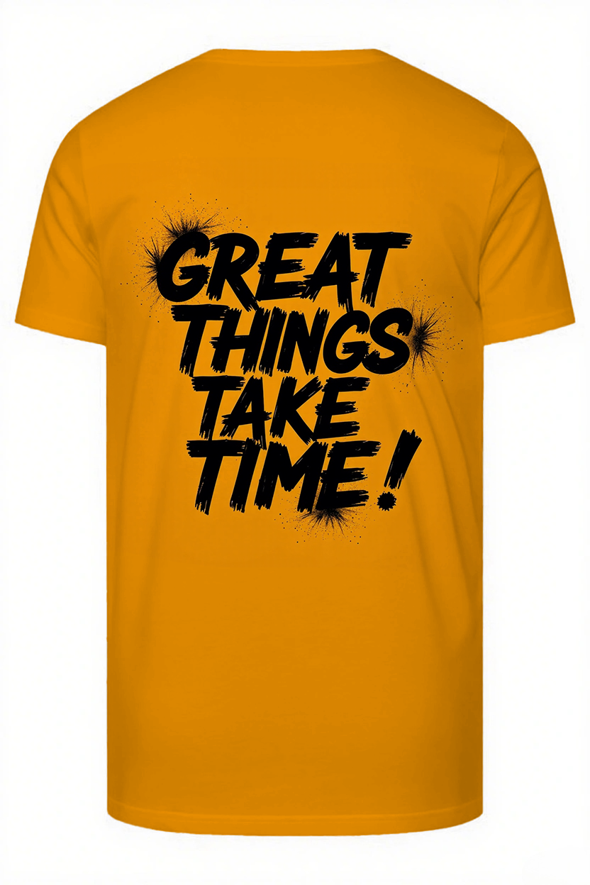 GREAT THINGS TAKE TIMES Slogan T-shirt 2-Piece Set