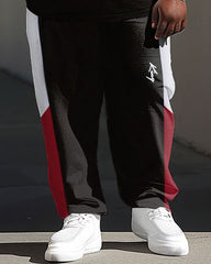Street Classic Colorblock King Letter Print Big & Tall Men's Set