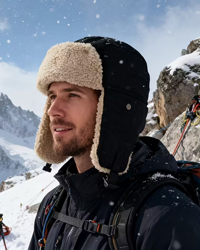 Men'S Thermal Winter Hat with Ear Flaps