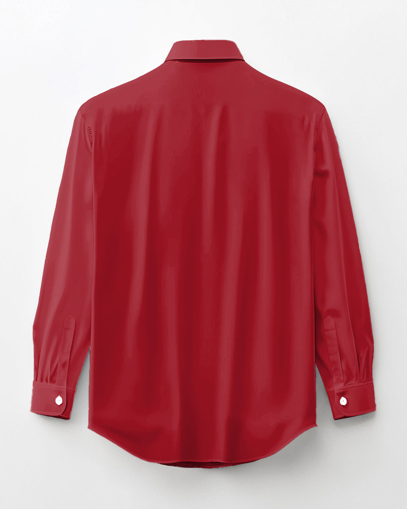 Solid Color Big Guys Long Sleeve Lapel Shirt and Pants Set