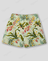 Big & Tall Men's Hawaiian Graffiti Floral Print Sport Mesh Quick-Dry Shorts
