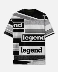 Men's Simple Letter Legend & Geometric Color Block Printed Big and Tall Short Sleeve T-shirt