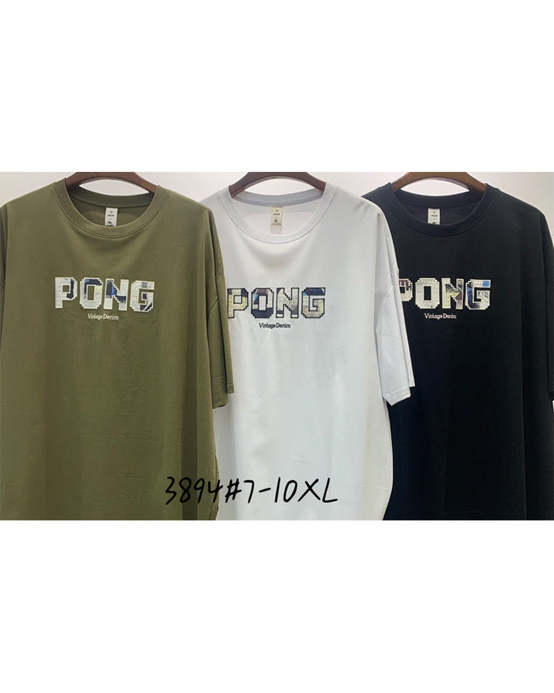 7XL-10XL Big & Tall Men's Daily Casual Letter Embroidered Cotton Round Neck Short Sleeve T-Shirt 7XL-10XL