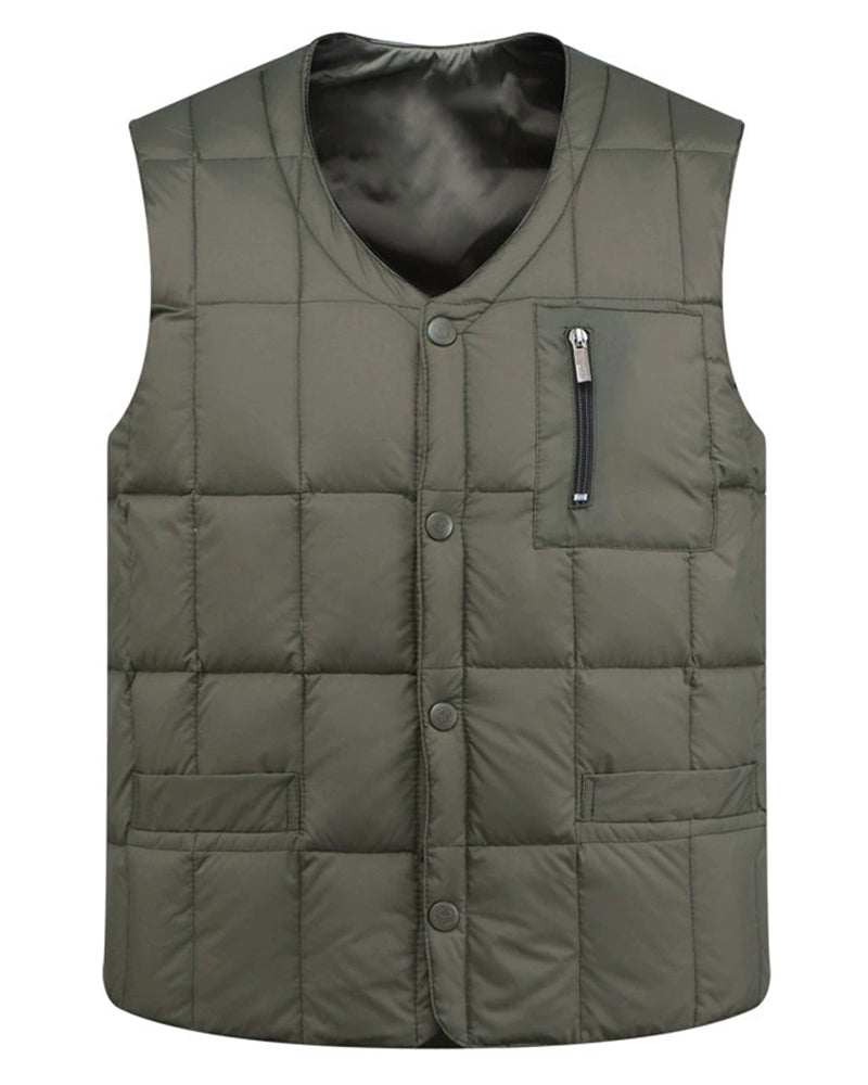 Big & Tall Men's Thickened Down Silk Vest M-3XL