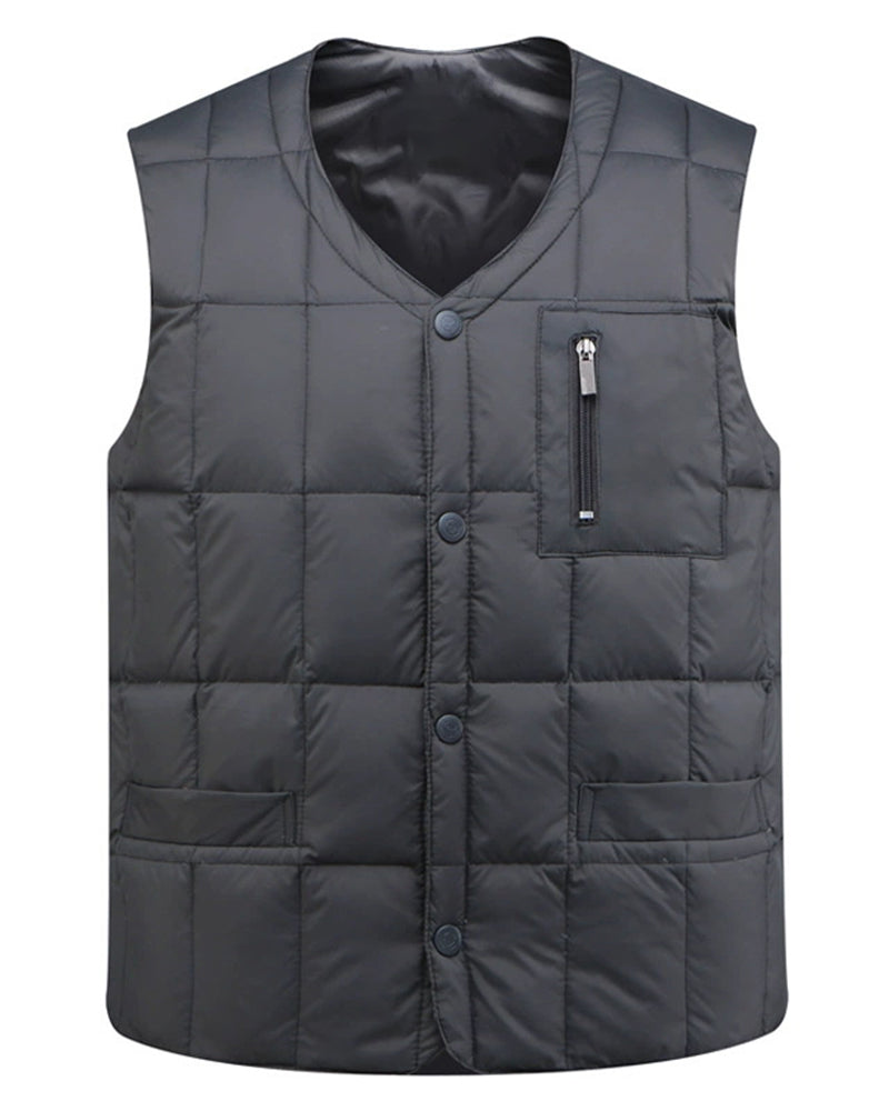 Big & Tall Men's Thickened Down Silk Vest M-3XL