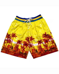 Big & Tall Men's Hawaii. Summer Stripe And Gradient Yellow Coconut Seaside Beach Pants