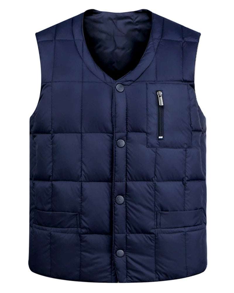 Big & Tall Men's Thickened Down Silk Vest M-3XL