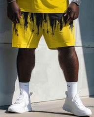 Street Casual Gradient Print Large Men's Set