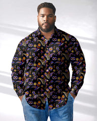 Dream Cashew Flower Long Sleeve Lapel Shirt Big Men's