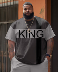 Simple Colorblock T-shirt Shorts Set Men's Big and Tall