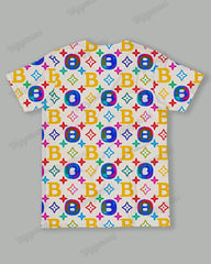 Men's Plus Size Trendy Letter Color Pattern Printed T-shirt Trousers Suit