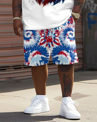 Men's Plus Size Independence Day Flag Lion Fireworks Print Large Men's Suit