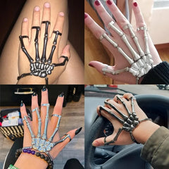 Retro Punk Ghost Hand Skull Mitten Bracelet