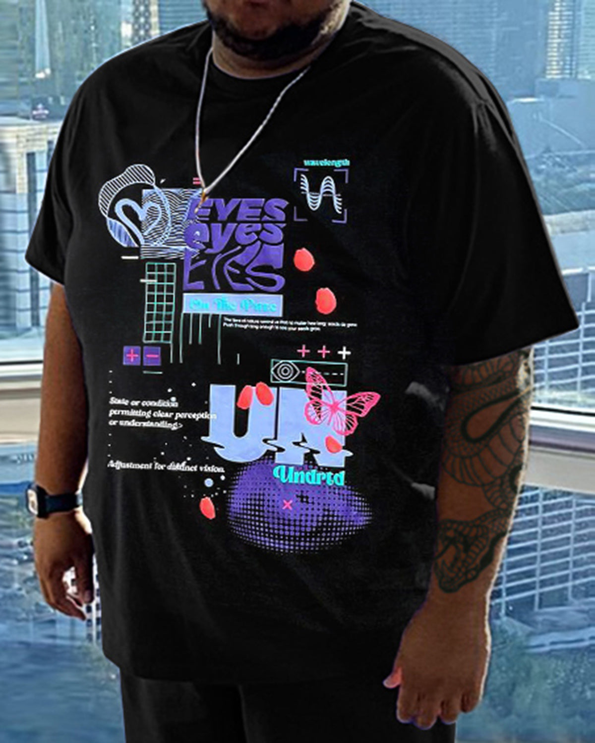 Men's Daily Casual Eyes Printed Short Sleeve T-Shirt Set