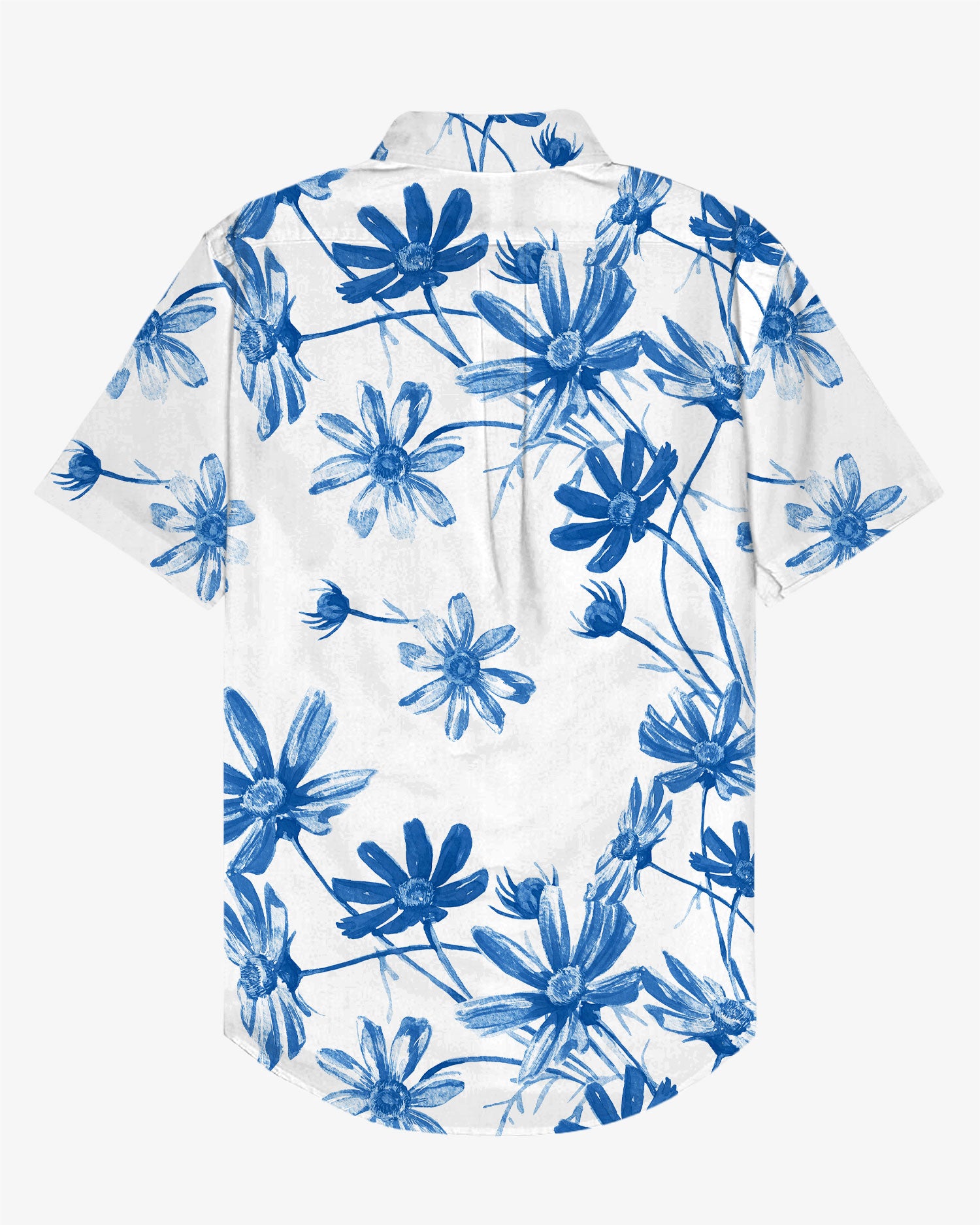 Summer Flower Language -100% Cotton Linen Men's Short Sleeve Button Shirt