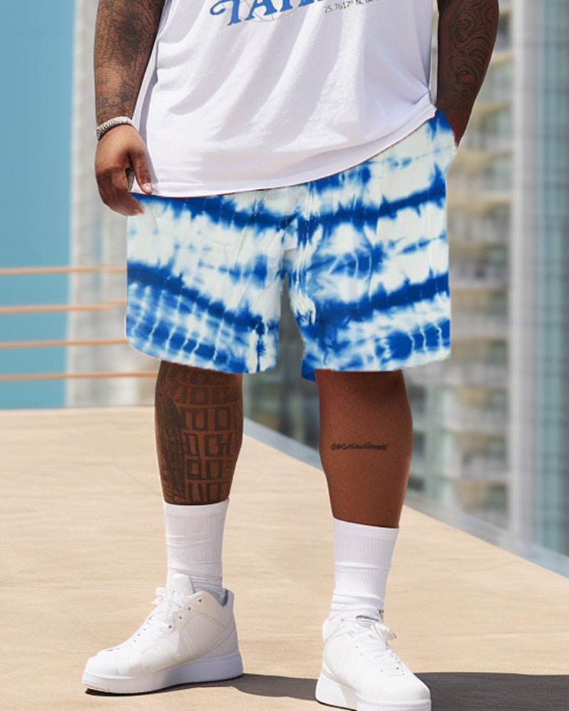 Contrast Tie Dyed Banner Personalized Printed Large Men's Set