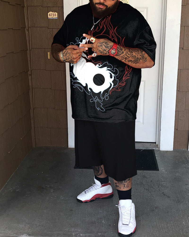 Men's Plus Size Black Degory Planet Two-Piece Set