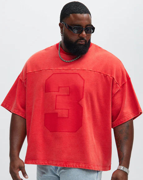 Plus Size Men's Number 3 Print T-shirt