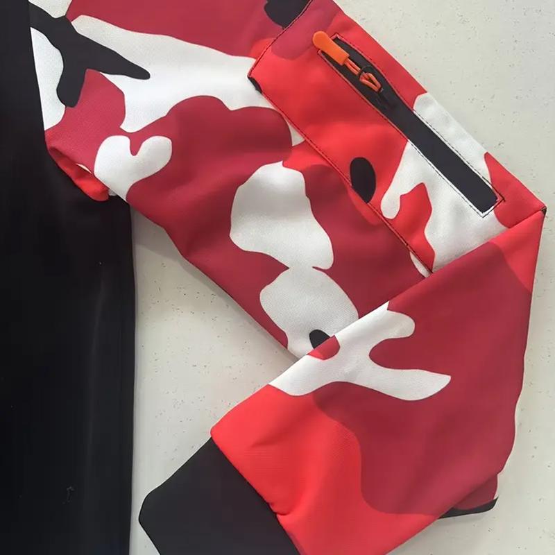 Stitching Hooded Men's Fashion Camouflage American Vintage Zipper Sweater