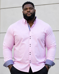 XS-3XL Business Casual Long Sleeve Stretch Double-breasted Colorblock Shirt-Ironing Free