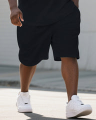 Big Men's Splash Ink Style Fist Juneteenth Festival Short Sleeve T-Shirt Shorts 2-piece Suit