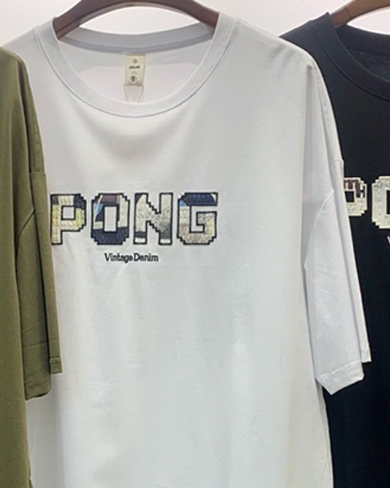 7XL-10XL Big & Tall Men's Daily Casual Letter Embroidered Cotton Round Neck Short Sleeve T-Shirt 7XL-10XL