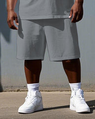Big & Tall Men's Simple Gorillas Street Fashion Summer Short Sleeve T-shirt and Short Set