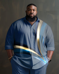 Men's Ombre Art Plus Size Long Sleeve Walking Set