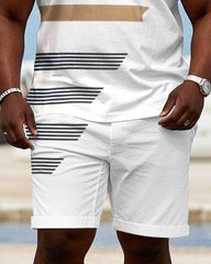 Brand "boss" Logo Chest Printed Casual Short Sleeve POLO Shorts Suit Men's Plus Size