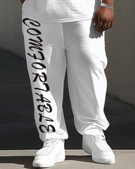 Men's Casual Large Street Pattern Printed Short Sleeve Trousers Suit