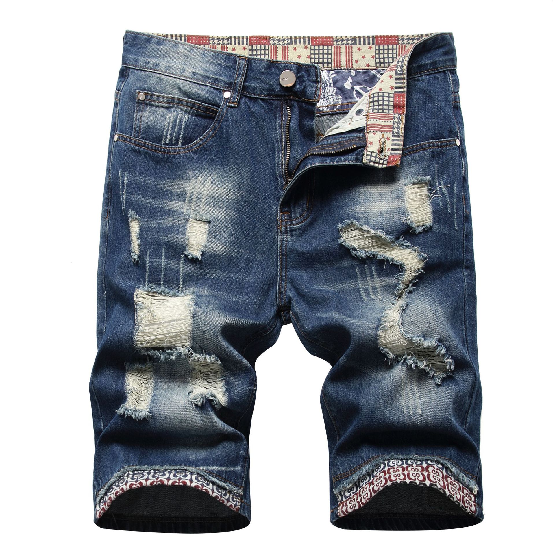 Men's Hole Feature Fashion Trendy Street Shooting Jeans