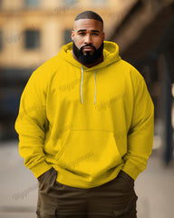 Men's Big and Tall Fashion Casual Versatile Solid Color Long Sleeve Hoodie