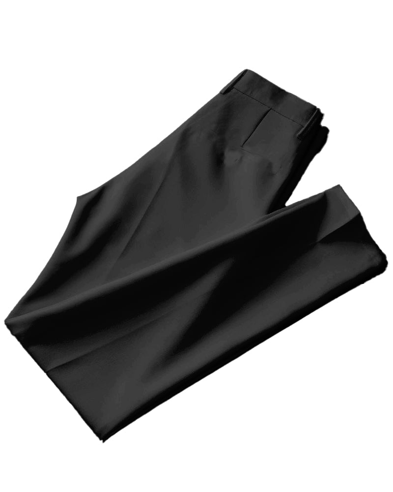 Solid Color Big Guys Long Sleeve Lapel Shirt and Pants Set