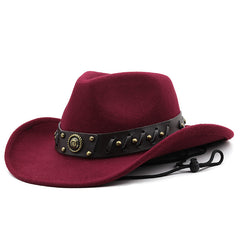 Multicolor Bull Head Western Cowboy Hat Fur Jazz Topper