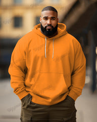 Men's Big and Tall Fashion Casual Versatile Solid Color Long Sleeve Hoodie
