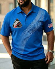 Big & Tall Men's Artemis II Mission Print Short Sleeve POLO Shirt