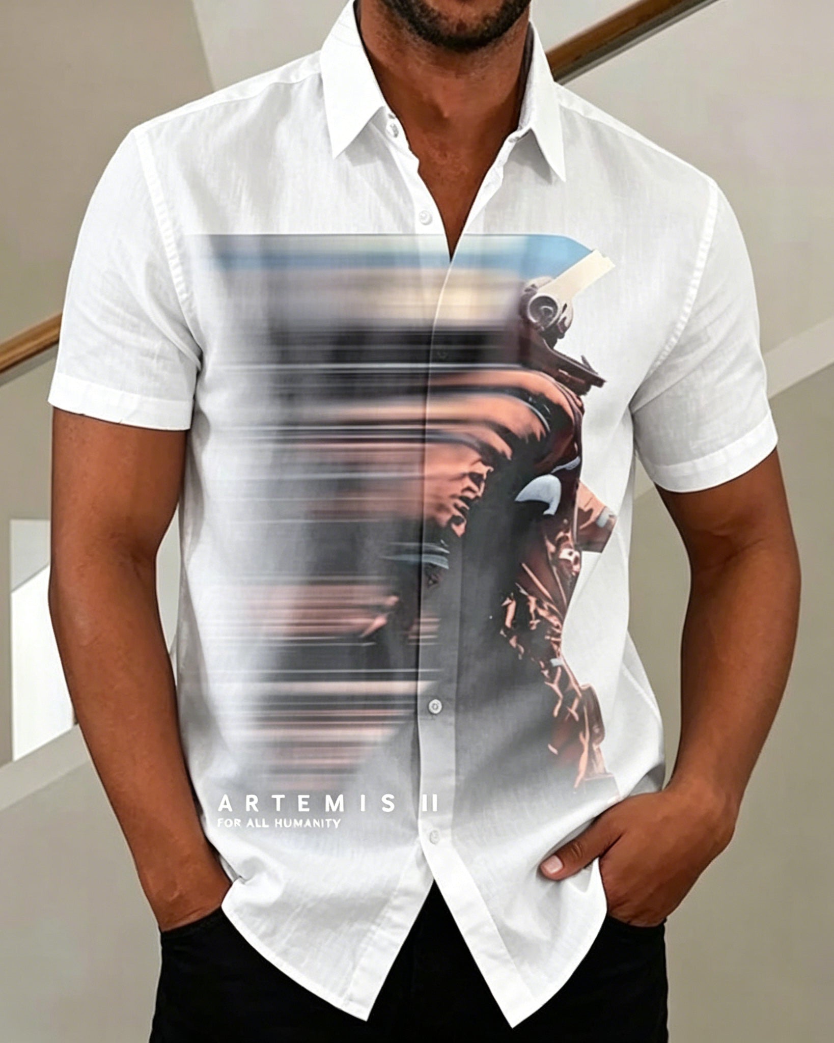 Big & Tall Men's Artemis Il Printed Short Sleeve Shirt