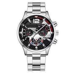 Steel Belt Calendar Business Wind Pointer Quartz Men's Watch