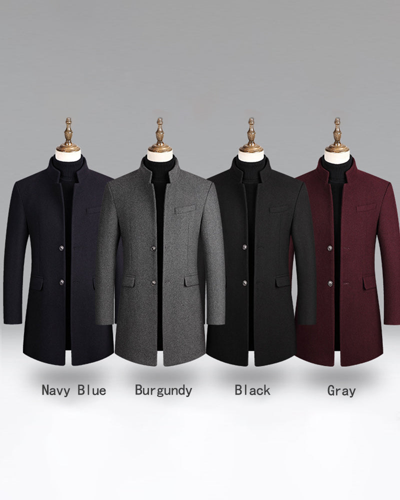 Autumn And Winter Woolen Coat Mid-length Cotton Thickened Coat M-4XL