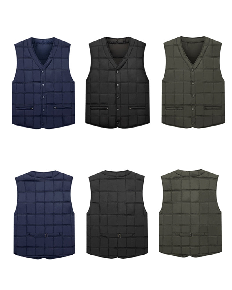 Big & Tall Men's Solid Color Warm Down Vest L-5XL