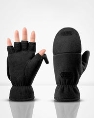 Double Layer Fleece Windproof Flip Warm Gloves