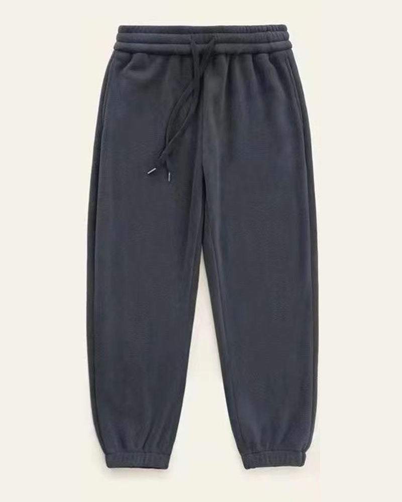 Big & Tall Men's Padded Double-sided Polar Fleece Solid Color Toe Sports Pants M-5XL