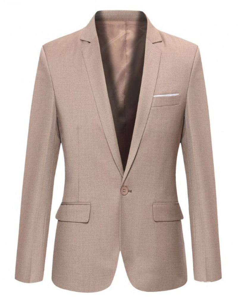 Big & Tall Men's Casual Slim Fit Single Row One Button Suit Jacket M-5XL