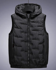 M-8XL Men's Plus Size Warm Cotton Hooded Sleeveless Jacket Vest