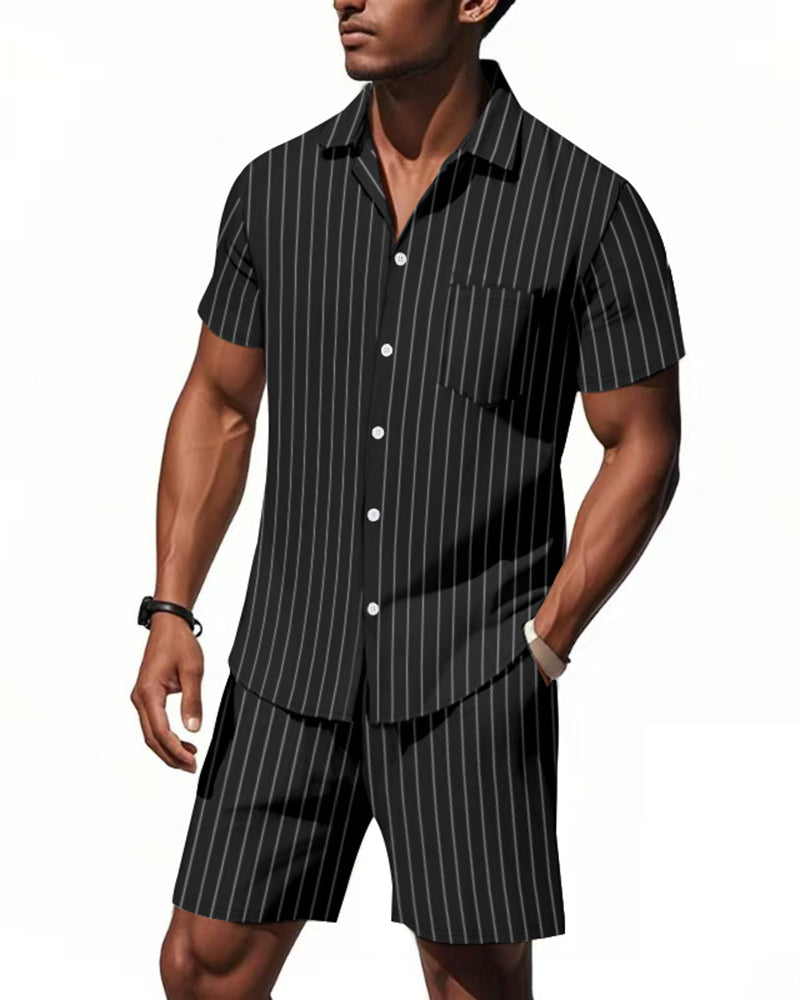S-3XL Striped Jacquard Suit