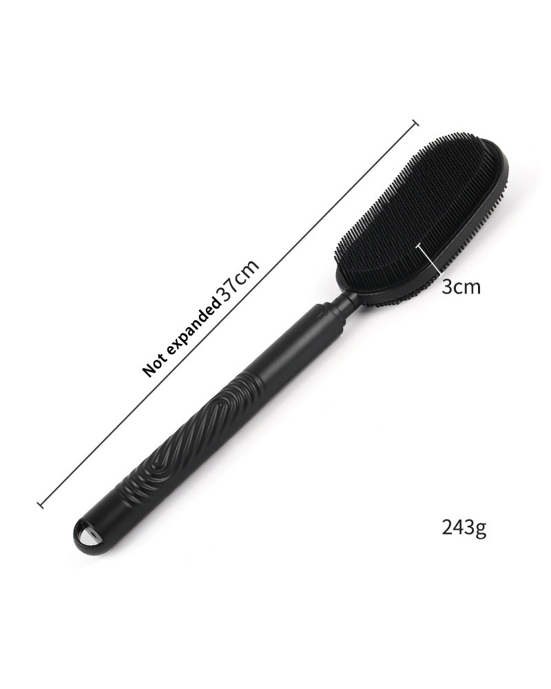 Back Brush for Showering - 27.5-Inch Adjustable Handle with Dual Exfoliating And Massaging Features, Long-Handled Bath Brush with Soft/Granular Texture.