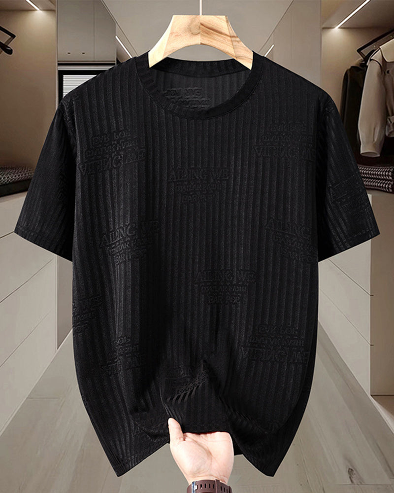 5XL-11XL Plus Extra Large Number Dark Pattern Letter Short Sleeve