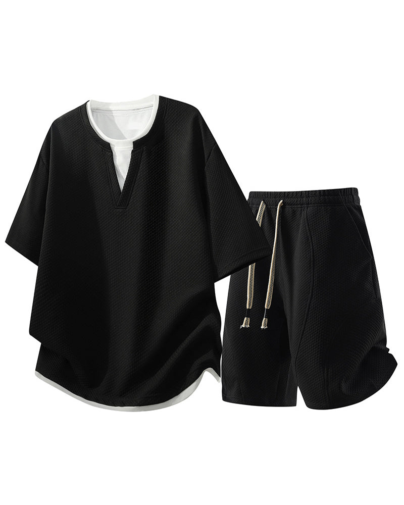 M-8XL Men's Plus Size Two-piece Sports Suit